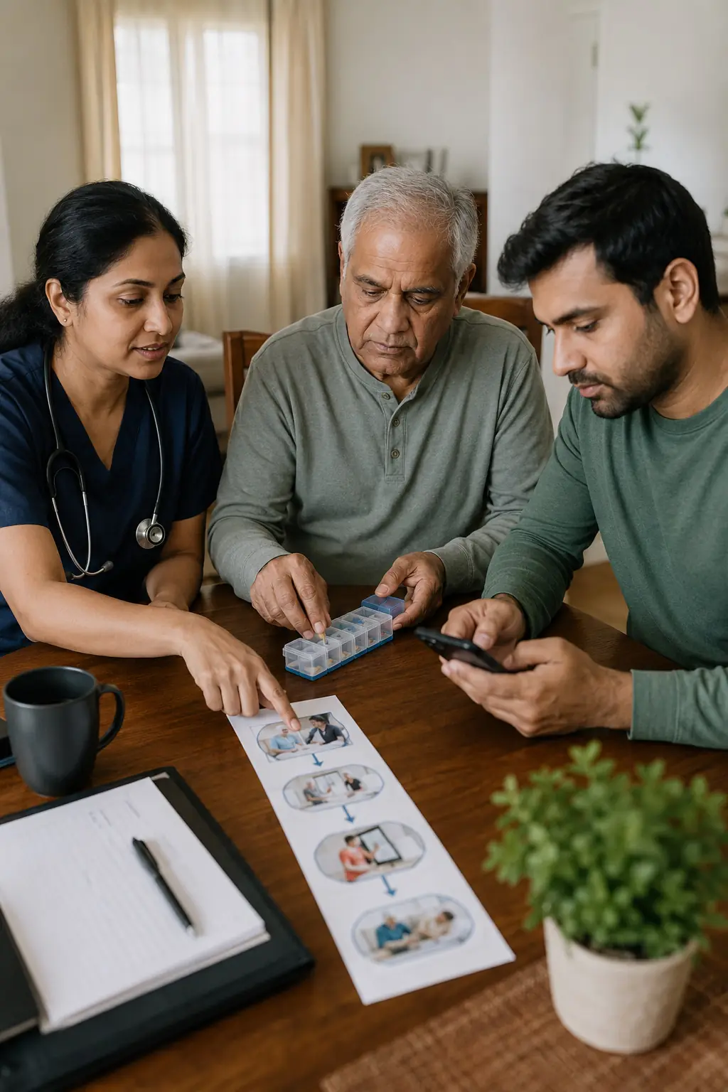 Clinician guiding personalized care on a tablet